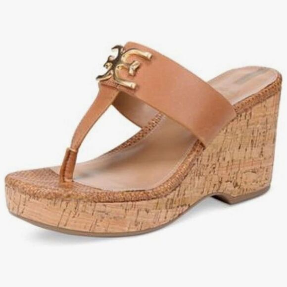 BRAND NEW SAM EDELMAN YARDLIE EMBLEM PLATFORM WEDGE SANDAL G1 - Picture 1 of 16